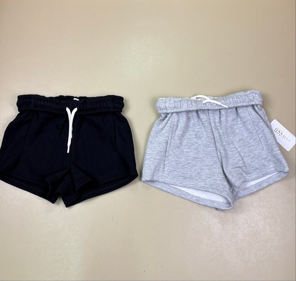 Btween Active Girls Fleece Shorts Size 5 Black Gray 2 Pair NWT